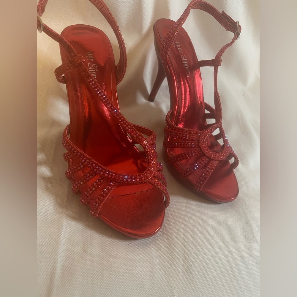 Sparkly Red Heels. Size 6. Only Worn Once. Brand … - image 7